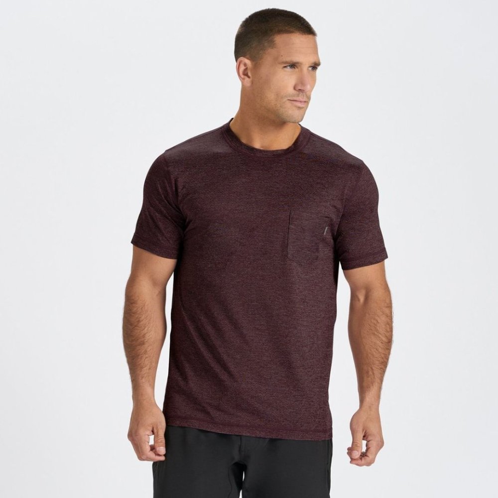 Vuori Tradewind Performance Tee Oxblood